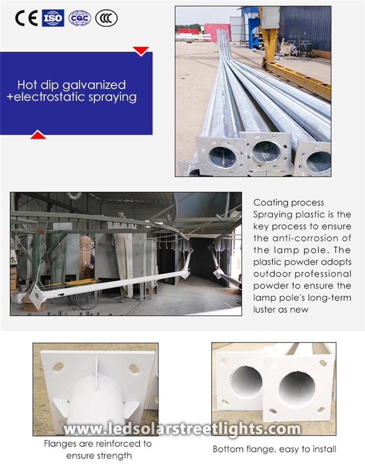 details of led street light pole